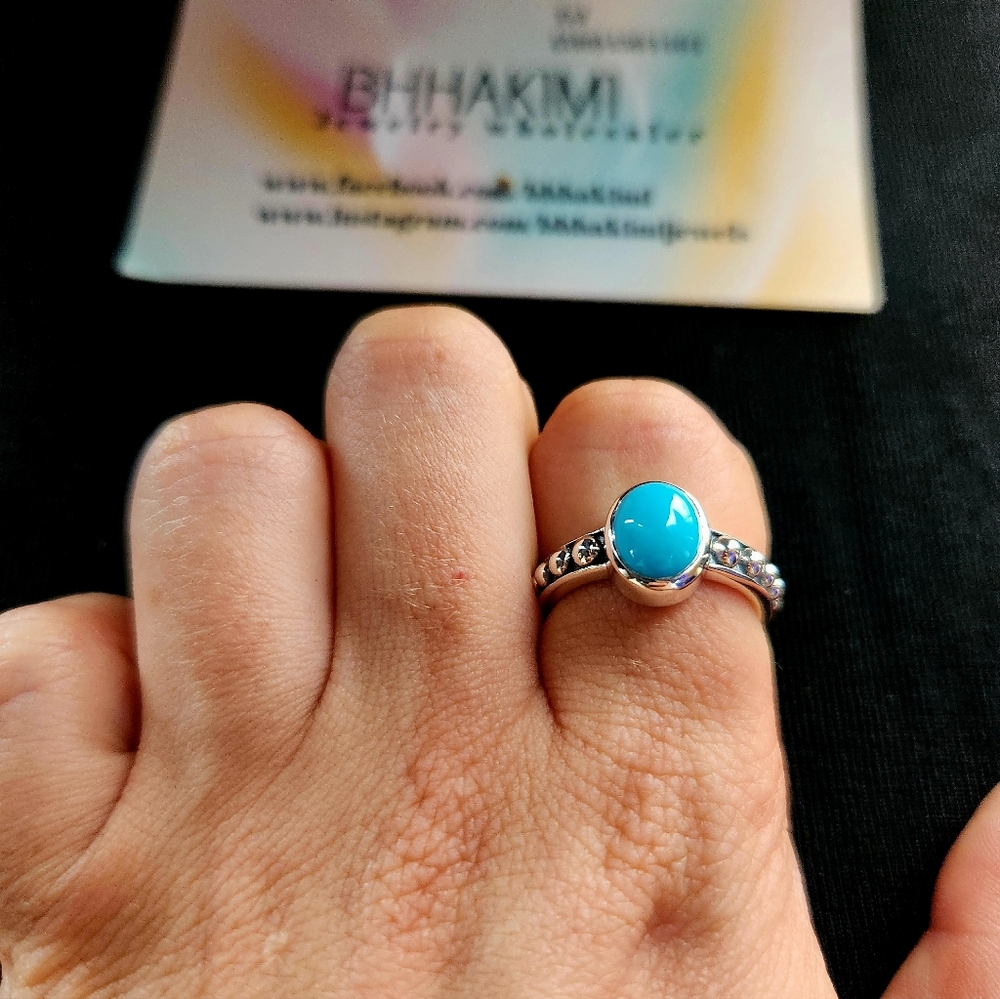 Samuel B. Sterling Silver Sleeping Beauty Turquoise Glow Ring-Size 7